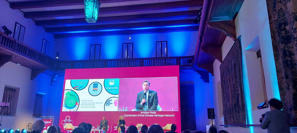 europanostra's tweet photo. @AndrewSPotts, Coordinator of @climateheritage network stresses, ahead of @COP26 that “Culture counts for climate action - when it comes to the climate emergency, the world can count cultural heritage in!” The #EuropeanGreenPaper provides a framework for this mobilisation. https://t.co/bGCtzj5wvr