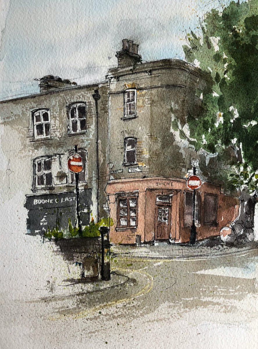 Here is the café and bakery “Jolene” on Redchurch Street in #Shoreditch 
See more pictures on my website:
janesketching.com/2021/09/09/67-…

#Sketchbook 
<a href="/UrbSketchLondon/">UrbanSketchersLondon</a> <a href="/urbansketchers/">urbansketchers</a> #urbansketchers #london #penandwash
#watercolour with <a href="/DANIELSMITH_ART/">DS Art Supplies</a> paints supplied by <a href="/jacksons_art/">Jackson's Art</a>