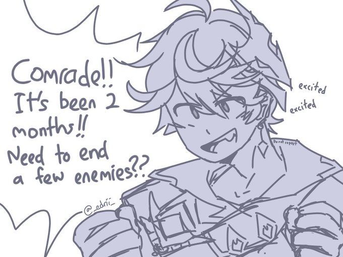(Reup) (warmup GI experience doodle)
Don't worry, I took him to clean out Hilichurl camps afterwards :)

#原神 #GenshinImpact #tartaglia #タル空 
