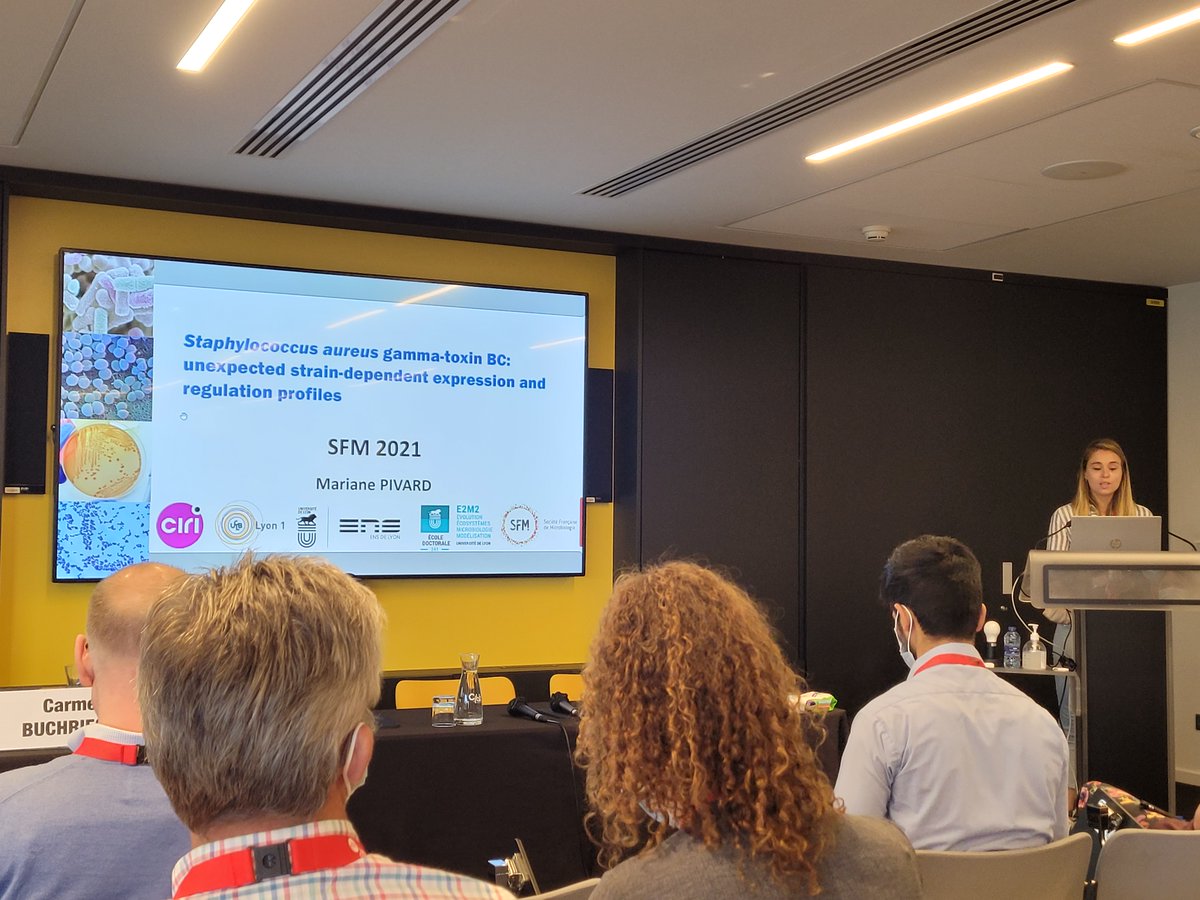 Mariane Pivard at SFM 2021 in Nantes (france). Great talk on S.aureus gamma toxin fascinating regulation mechanisms