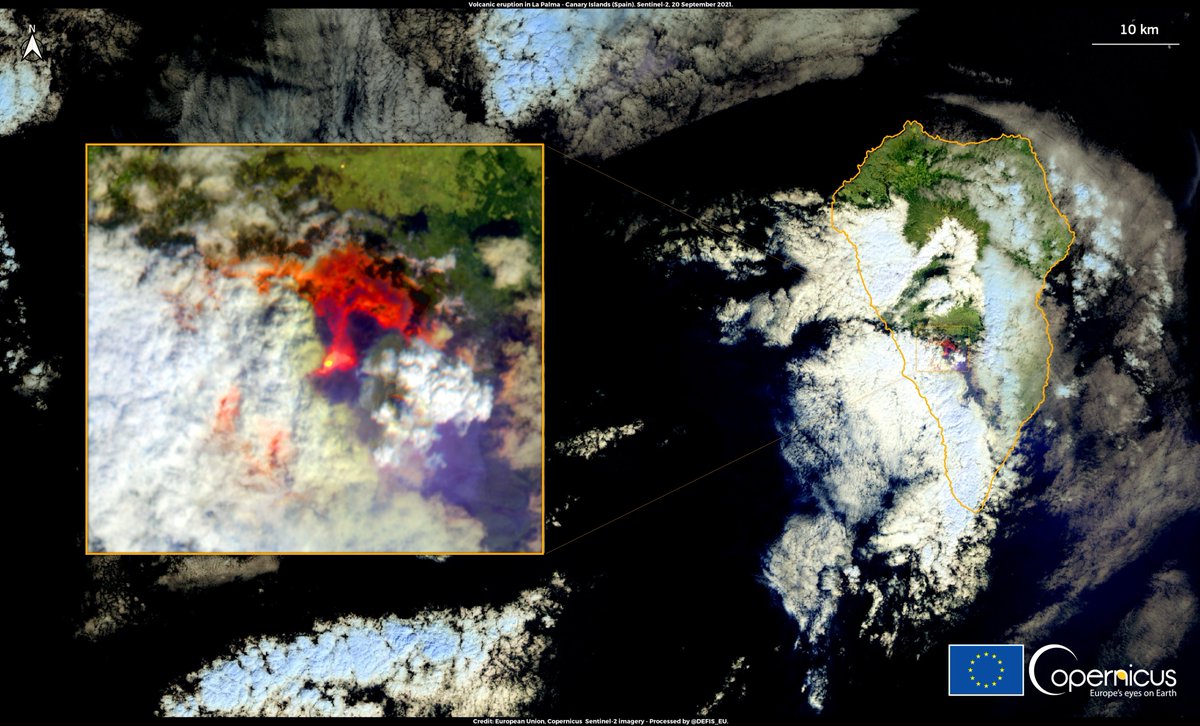 CopernicusEU's tweet photo. #Copernicus #ImageOfTheWeek

Topic ▶️Volcanic eruption in #LaPalma

✔️The #Sentinel2 🇪🇺🛰️ HD image of 20 September  is available here https://t.co/T6LJVDw8vN

✔️Follow the activities of @CopernicusEMS
 that is monitoring the event 🌋https://t.co/2mZZVqAisM https://t.co/FzJcrLWgjw