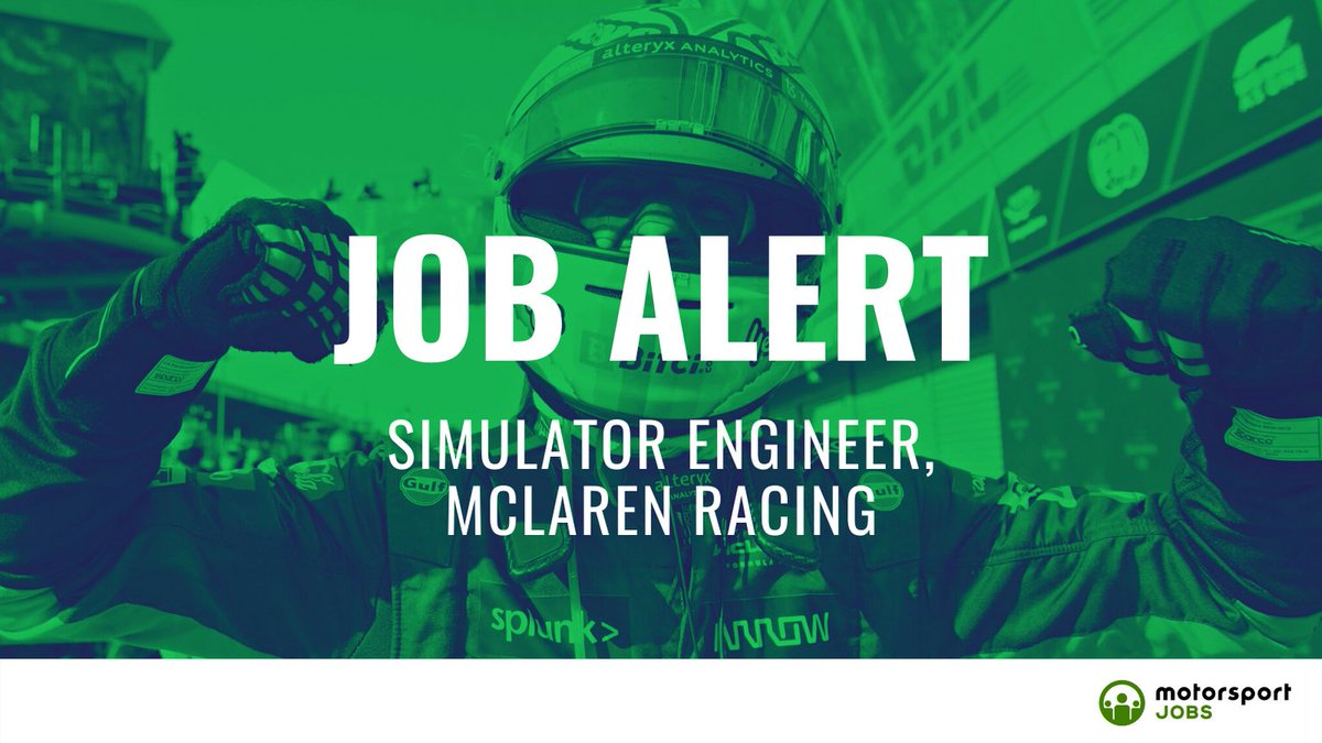 Motorsport_Jobs's tweet photo. Simulator role with @McLarenF1

Apply🔗 https://t.co/SaXqlaCSnh

#motorsportjobs #motorsport #jobs #jobalert #jobsinmotorsport #HowtogetajobinF1 #workinf1 #f1jobs #jobsinf1 #F1 #matlab #simulink #python #DILSim #simulator #clanguage #cplus https://t.co/YF1t3Jq7kp