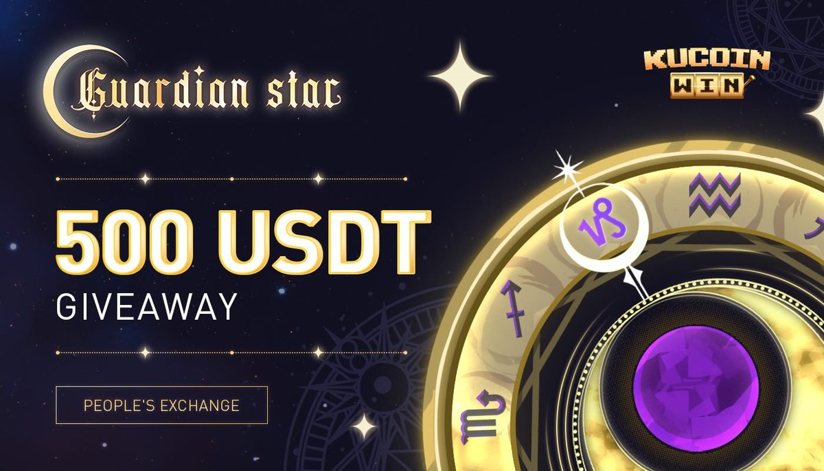 ✨500 $USDT GIVEAWAY✨

To enter:
✅ Tweet your participation record of #KuCoinWin Guardian Star with the hashtag #KuCoinGuardianStar &amp; tag <a href="/kucoincom/">KuCoin</a>
🔁 Follow us &amp; retweet
🎁 25 winners will be announced on Sep 28

Let's PLAY! 📲 KuCoin App >> KuCoin Win >> Guardian Star