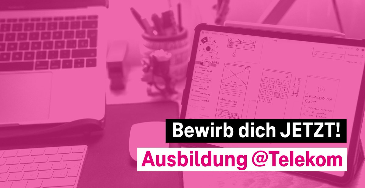 TelekomKarriere's tweet photo. Du bist kreativ und möchtest Menschen im digitalen Raum bewegen? Wir haben den perfekten IT-Ausbildungsplatz für dich! Hier geht es zur passenden Stelle: https://t.co/x5xQKniYok https://t.co/i5Zqmiwksg