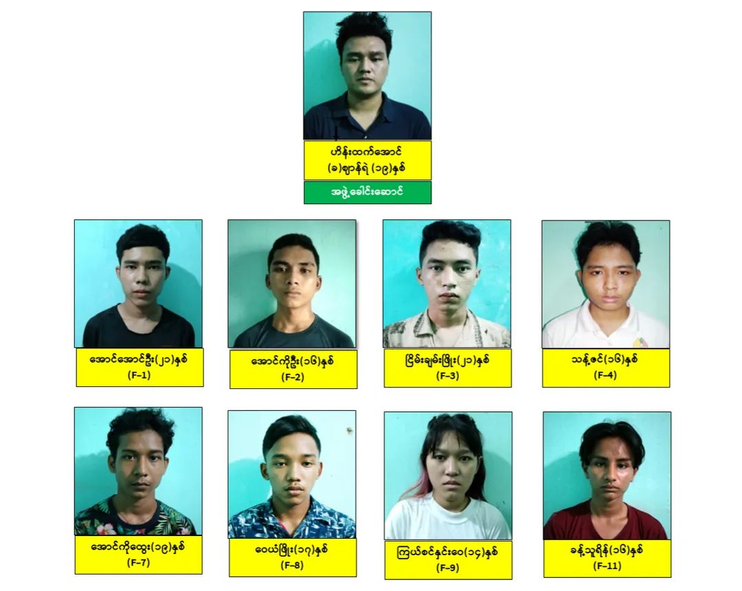 SaveMM99's tweet photo. Military Terrorists arbitrarily abducted 9 youths between 21yo-14yo including girl from NorthDagon on Sep20,allegedly killed their appointed ward officer for having vests,caps and uniforms and broadcasted from their Paragonada Channels.Even underage children are being #Sep24Coup https://t.co/8D11uwNCHM