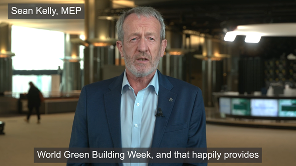 WorldGBC_Europe's tweet photo. At the #BUILDUPON 2 Virtual Summit on Monday, @SeanKellyMEP gave a video address highlighting the importance of the #RenovationWave and the revision of the #EPBD to achieving the EU's climate targets 🌊

Watch the video here: https://t.co/Uq5666plOH

#WGBW21 #BuildingResilience https://t.co/wnlFV7aRg1