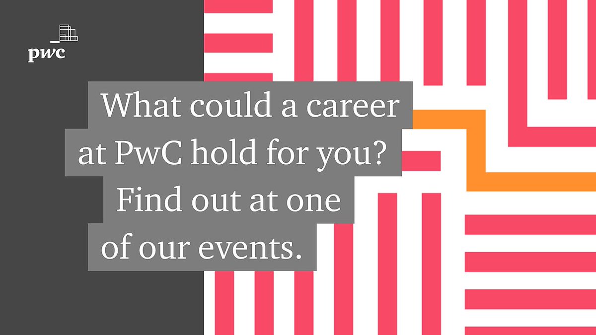 PwC_UK_Careers's tweet photo. If you’re looking for a short-term work experience programme, a graduate programme or anything in between, our student career events are a great place to start your career search. Events run from September through to December - register your place here -https://t.co/SOwJ87LIcH https://t.co/epbPCeWNQo