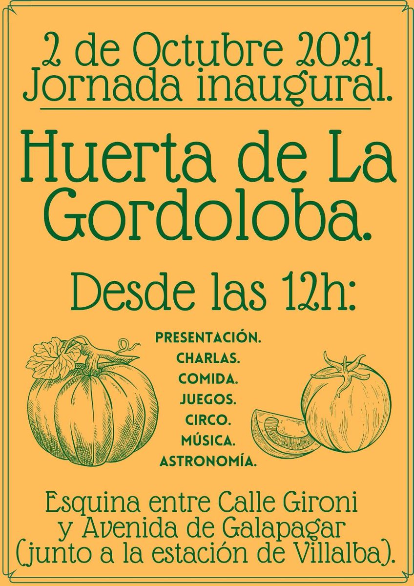 _lagordoloba's tweet photo. 🔴 Tras meses de trabajo acondicionando el espacio nos alegramos de por fin poder invitarte a la presentación de nuestro solar autogestionado. 🪚⛏
🍅🥦 @_lagordoloba no es solo una huerta, es un lugar donde tejer lazos entre vecines y trabajar por un barrio alegre y combativo.🤟🏾 https://t.co/oh73colivV