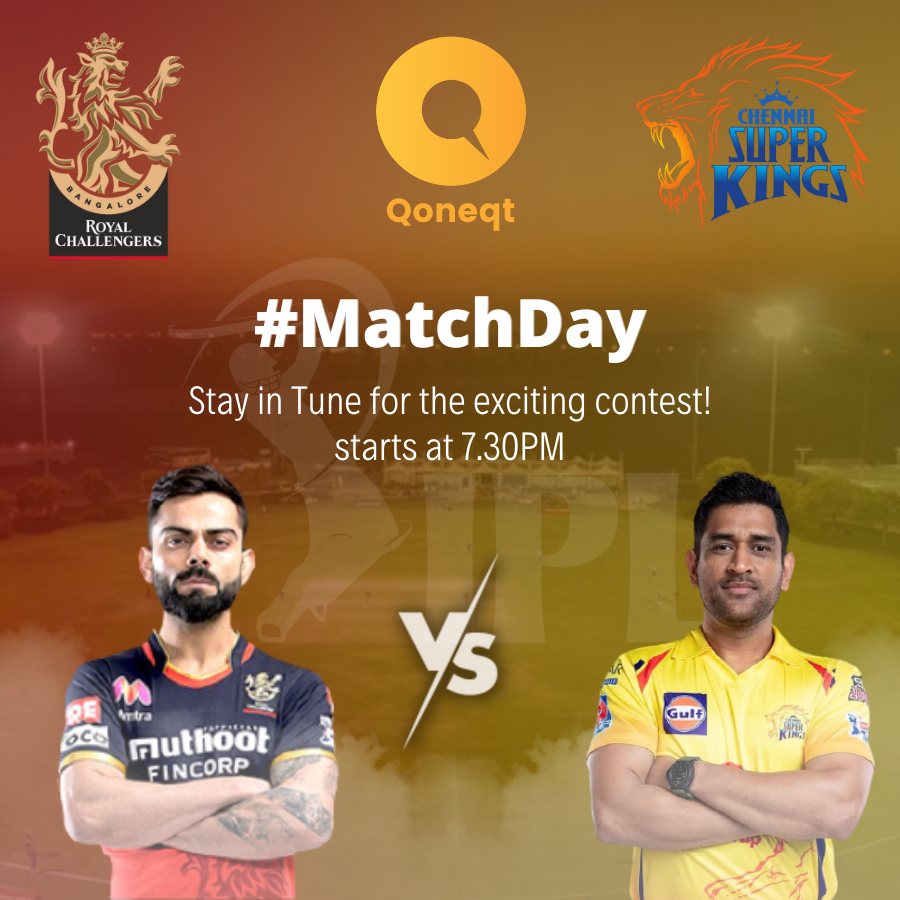 qoneqtapp's tweet photo. #MatchDay Stay in Tune for the exciting contest between @RCBTweets & @ChennaiIPL !
#RCBVSCSK #CSK #CSKFans #MSDhoni #RCB #ChennaiSuperKings #ViratKohli #CSKOfficial #RoyalChallengersBangalore #IPL #ViratKohli #MSDhoni #Cricket #BCCI #IndianCricket #ICC https://t.co/nCZG6iHMw9