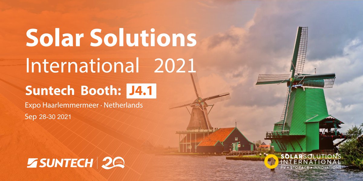 See you in the Netherlands next week! Visit Suntech at booth J4.1 for more product information.

#Suntech #Solar #PV #Module #Renewables #20YearsTogether #SolarSolutions