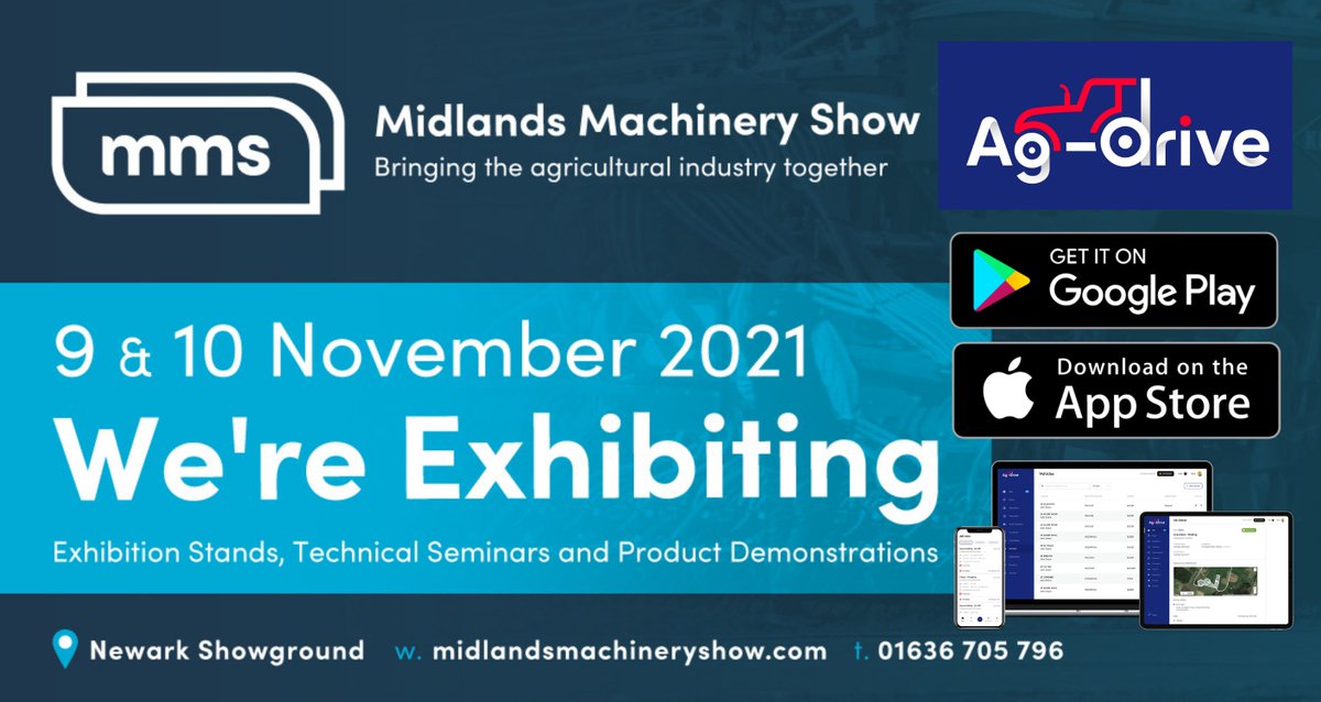 Ag_driveapp's tweet photo. We're exhibiting at this years @MidsMachinery Show!
Come see how Ag-drive can revolutionise your farm business!
https://t.co/w1LR404NK3
#Agdriveyourbusinessforward
#MMS2021
#Paperlessfarming
#farmmanagementapp https://t.co/O4mdhKAUND