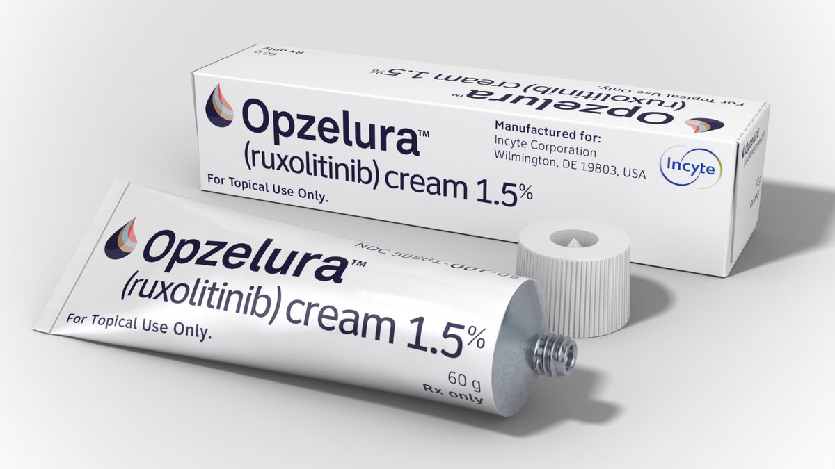 هيئة الغذاء والدواء الامريكية #FDA تعتمد أمس علاج جديد لـ #الاكزيما يعتبر الأول من مجموعة مضادات JAK المناعية ولايحتوي على #الكورتيزون
▪️الدواء اسمه Ruxolitinib
وعلى شكل كريم موضعي ومسموح به لمن هم اكثر من ١٢ سنه وحالتهم متوسطة أو شديدة
▪️تشهد حاليا علاجات الاكزيما تطور علمي كبير