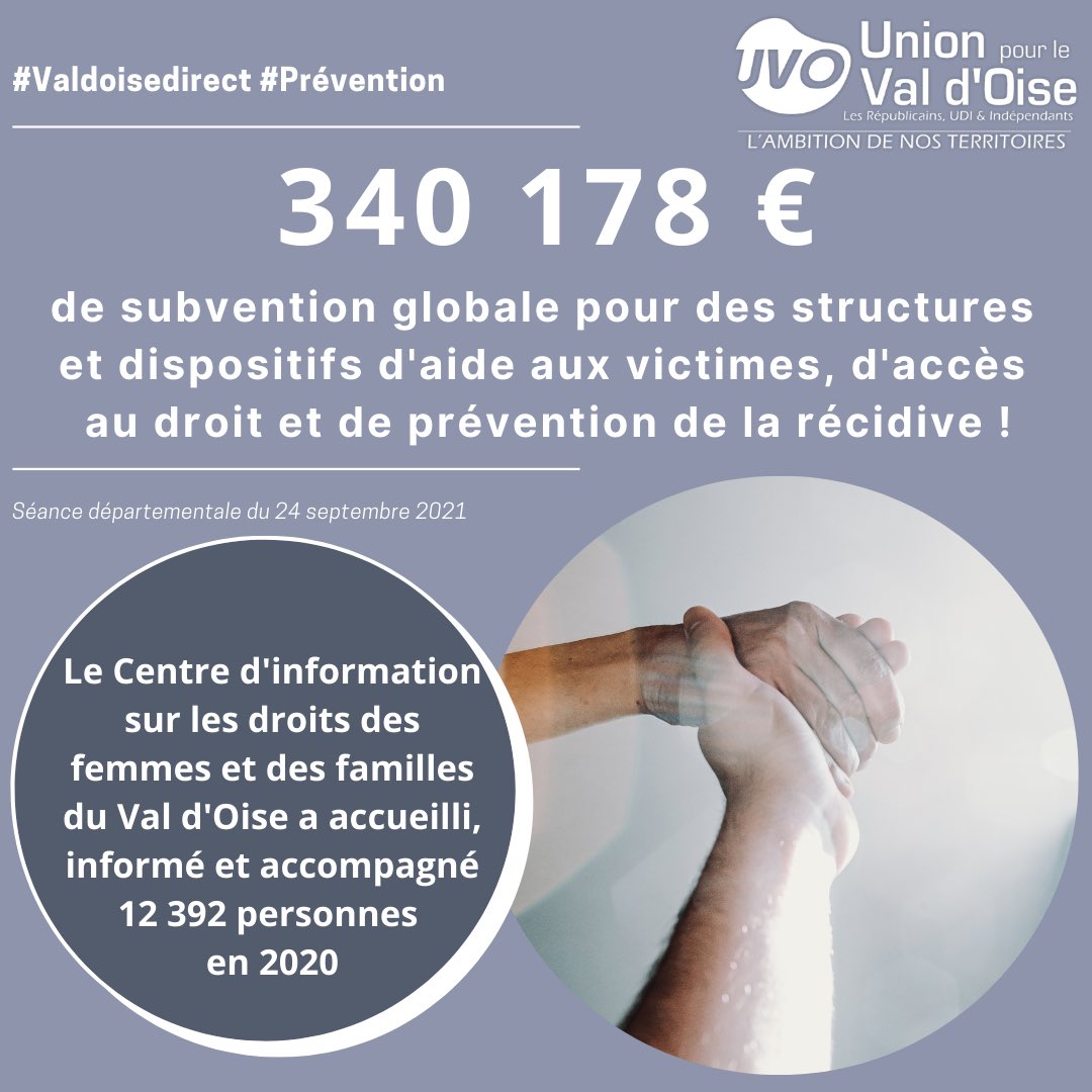 ✅ Vos élus approuvent une subvention globale de 340 178 € en faveur des structures et dispositifs d’aide aux victimes, d’accès au droit et de la prévention de la récidive ! #Valdoisedirect #Prévention