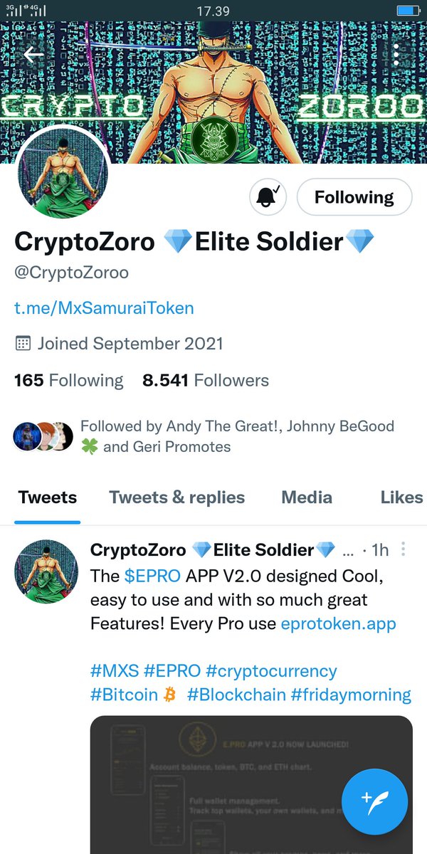 BigwinDodi's tweet photo. @GiveAwayHost @CryptoZoroo Done✔ https://t.co/xsRV8F4pst