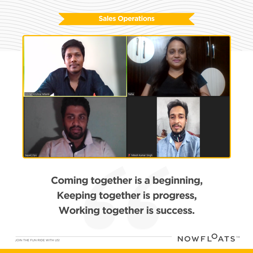 NowFloats's tweet photo. Meet our Sales Operations Team

#nowfloats #insideNF #trusteddigitalpartner #Nfteam #boost #operations #salesops #jobseekers #Jobs https://t.co/on3mzGTRSz