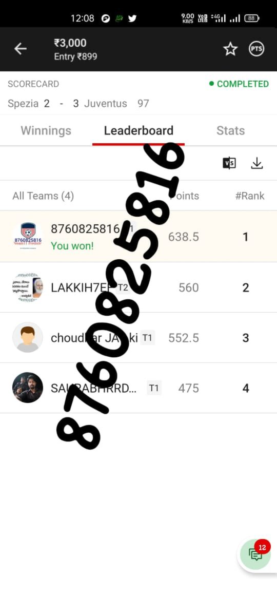 D11_Predictor's tweet photo. #Dream11
#betting #football #NBA
#IIPKL #CricketWorldCup #Kabaddi 
#Dream11Team #Cricket #Hockey
#Dream_11_prediction
Wanna win like this?
Join us on telegram👇
https://t.co/zdbG2f8ec7
For prime team's with investment tips..... Message me at  
whatsap 👉 8760825816 https://t.co/xdTx1EVXkA