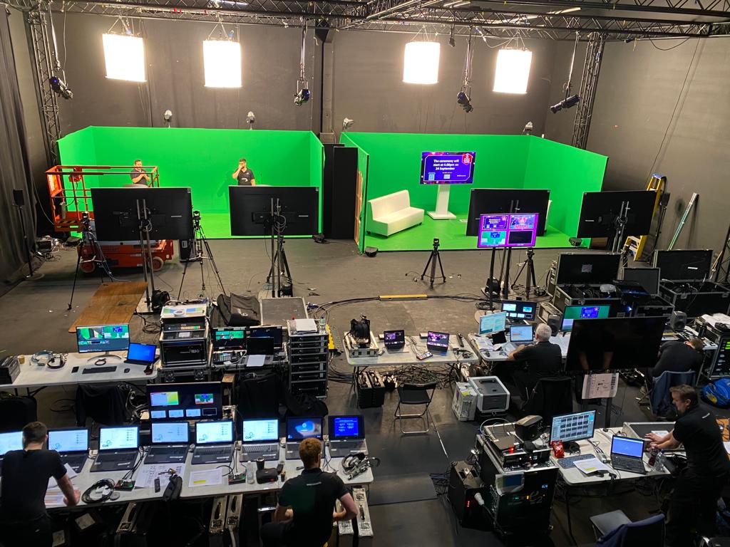 Danika_Ferguson's tweet photo. Do you think we have enough screens?! Excited to be in the studio &amp; behind the scenes for today's live broadcast of the @fmbuilders national #MBAwards ceremony, sponsored by @Isuzuuk 🎉 Good luck to all finalists! The countdown is on! Join us at 4pm https://t.co/T48G08GPvs https://t.co/4acSrq5gRl