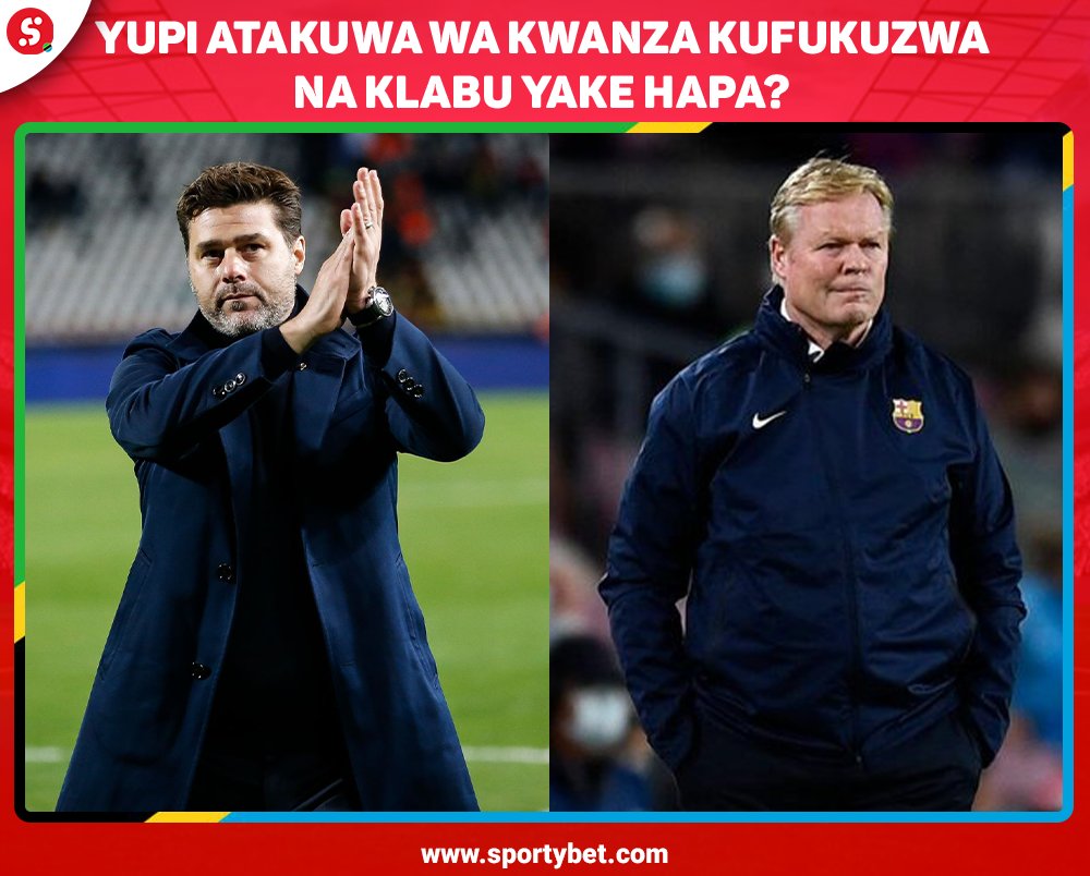 sportybettz's tweet photo. Kibarua cha kocha yupi hapa kitaota nyasi kabla ya mwenzake?
(a). #Pochettino pale #PSG
(b). #Koeman pale #fcbarcelona
(c). #Solksjaer ataanza kabla yao π
#Pickonechallenge #GetSporty #OleOUT https://t.co/q5b9DtoiUj