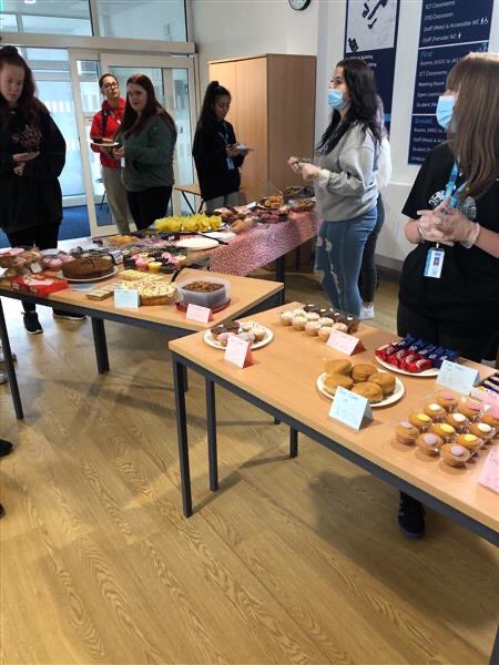 HealthCNC's tweet photo. Come down to John Henry Newman building for cakes, they are selling fast. #MacmillanCoffeeMorning #wearenewman @Newman_College https://t.co/febq3lS7Zf