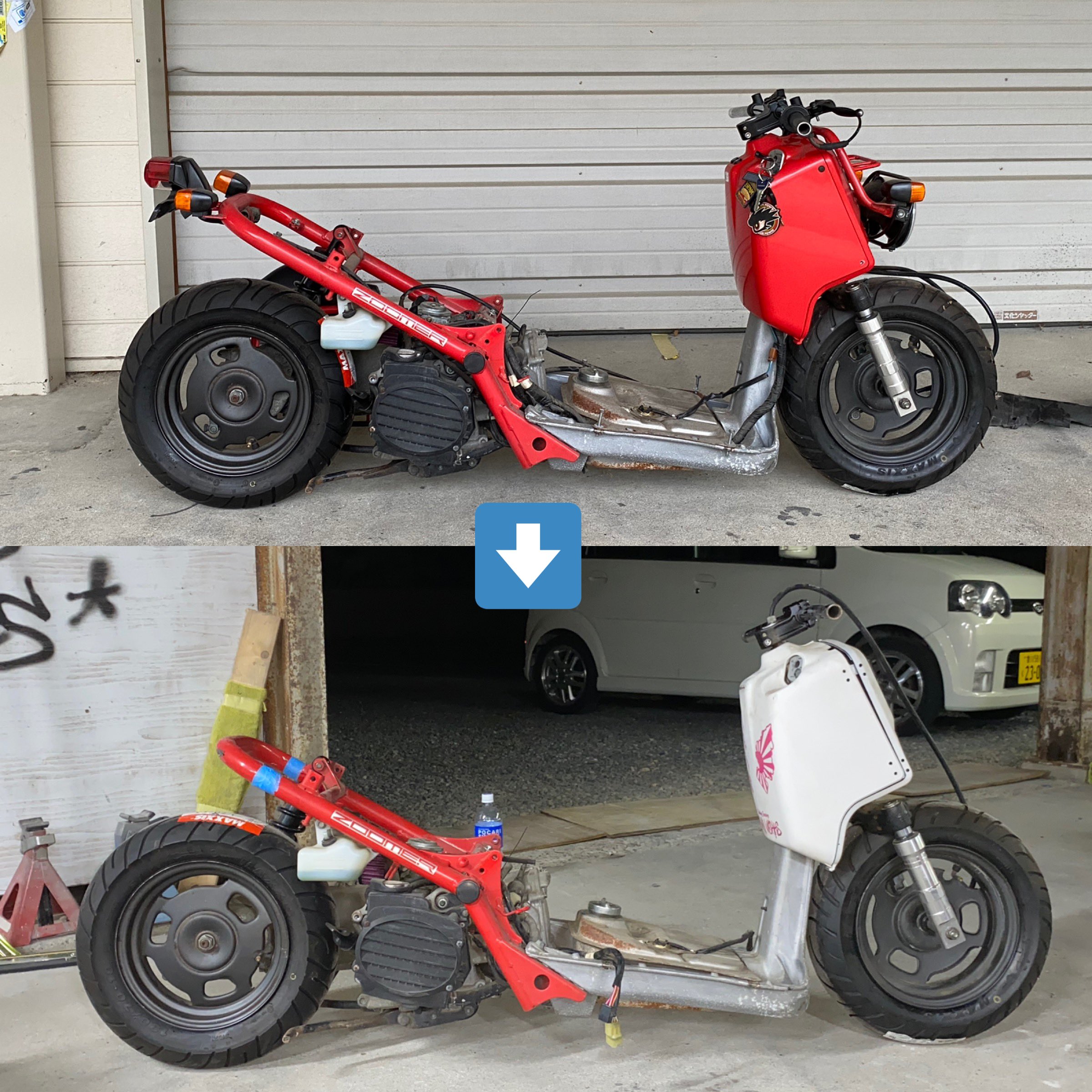 「高評価！」注目のレビュ ズーマー 北米ホンダ ruckus 出遅れ 純正 迷彩カウル パーツ