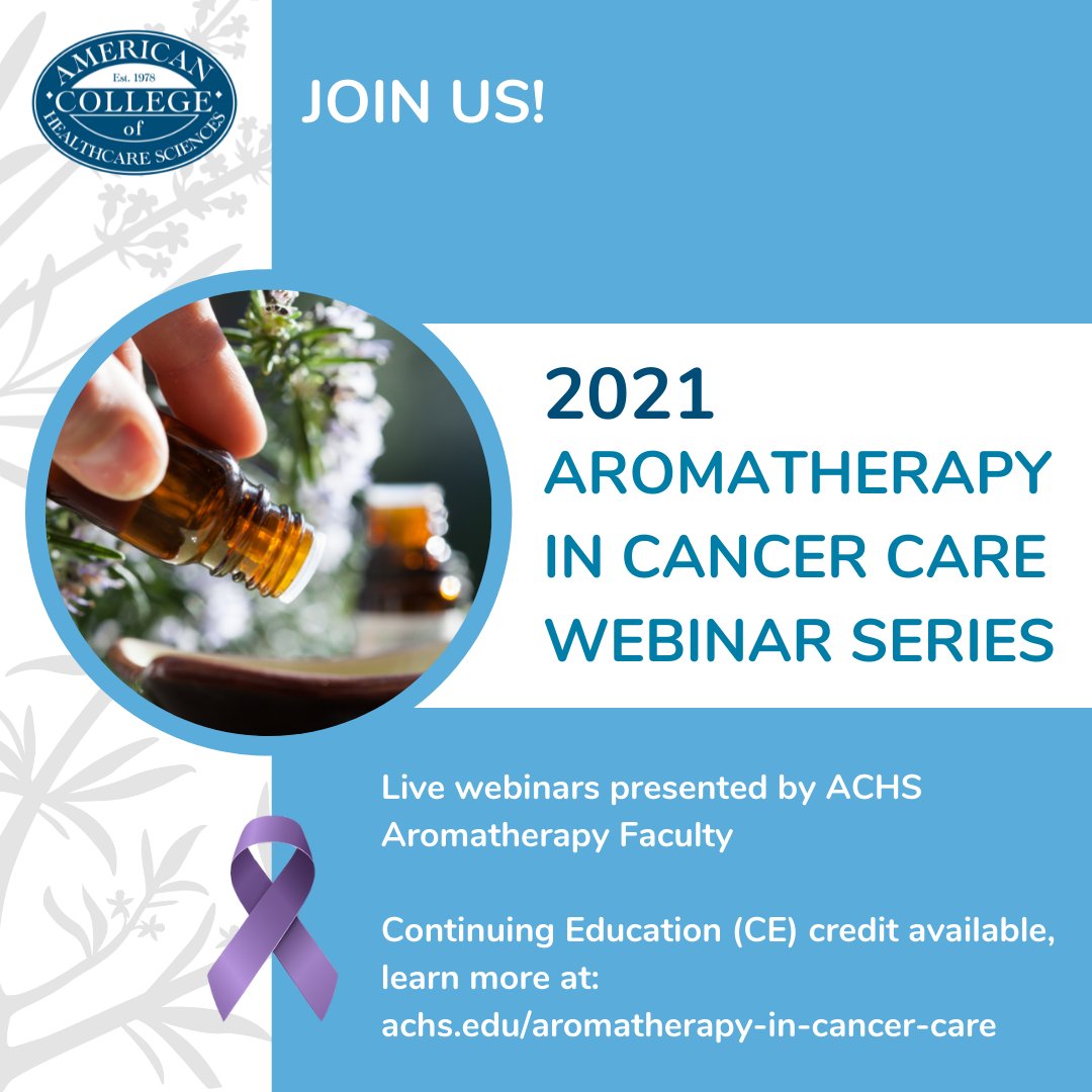 We are excited to announce our Aromatherapy in Cancer Care webinar series happening this November! This event will earn you 9 hours of Continuing Education credit and a certificate in Aromatherapy in Cancer Care. Tickets and more info here ➡️ hubs.li/H0Y1Bd40
#aromatherapy