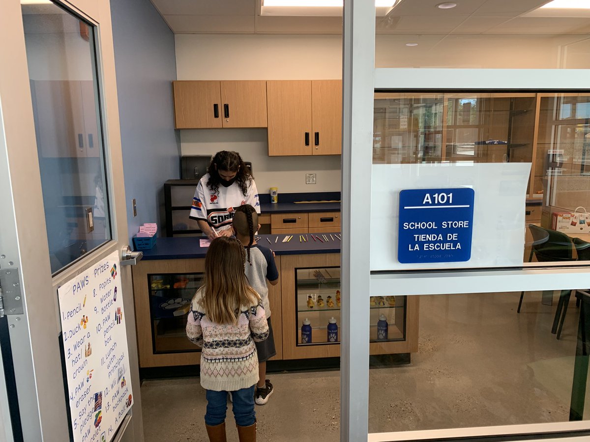 MountainViewAPS's tweet photo. There’s no better way to start a Friday than with a trip to the school store to purchase prizes with well-earned PAWS! #PBIS #PAWSitiveBehavior https://t.co/ZeuDuYLYVu