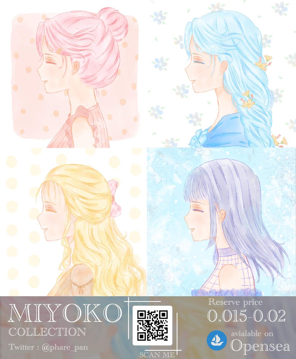 phare_pan's tweet photo. 🥳New drop🥳🥳
Miyoko #001-004
Hope you like my Miyoko ><

Check it out!
https://t.co/7PD3RWqf3x

#NFTcollectibles #NFTTHAILAND #nftcollecto #NFTartist #NFTdrop #NFT #NFTGIVEAWAY #nftart #NFTcomunity #nftcollector #nftcommunity #nftartists #ThaiNFT #nfthesearch #nftartgallery https://t.co/hkwx6yX1qb