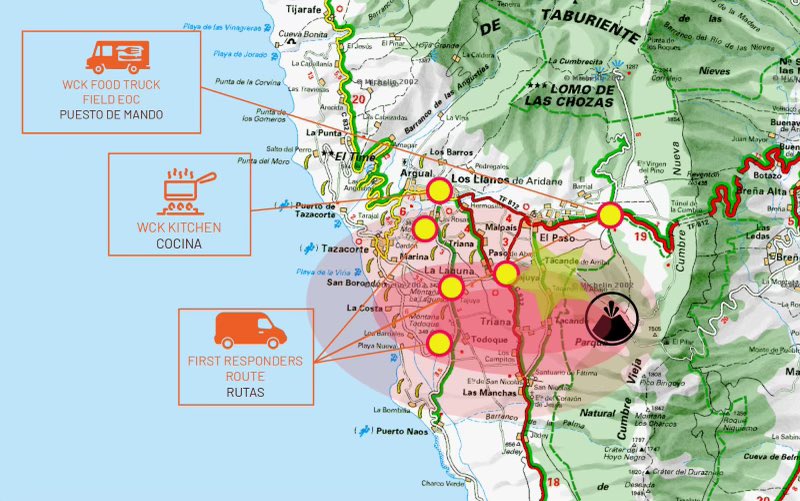 chefjoseandres's tweet photo. A big explosion just happened…opening new cracks on the cone. Three more towns under emergency evacuation. Our team is safe. We’ll keep feeding emergency services and evacuees….Stay strong Palmeros. @WCKitchen #ChefsForLasPalmas #eruptionlapalma https://t.co/z5odC5dfjI