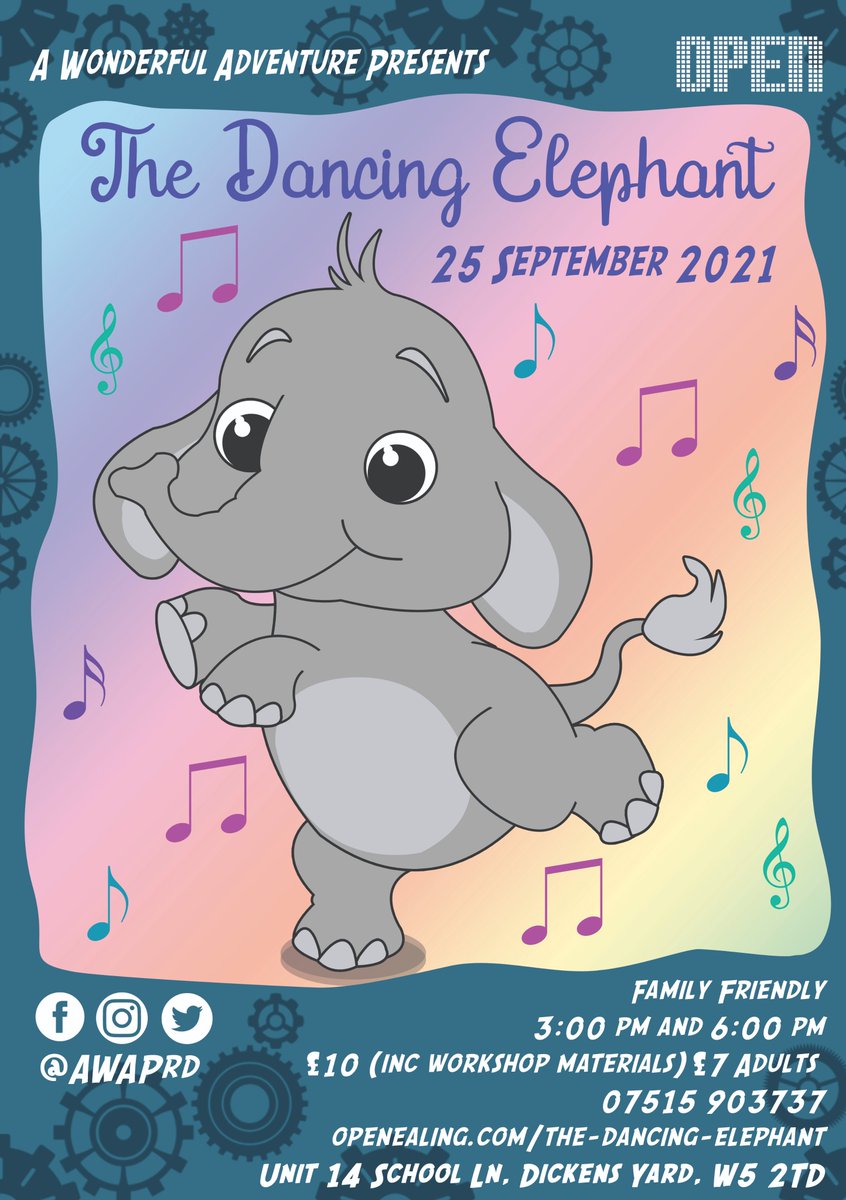 AWAPrd's tweet photo. Looking for something to do tomorrow? The Dancing Elephant is family-friendly and lots of fun!
https://t.co/Bswqdad8lV

Please RT!
#Theatre #FamilyFun #ThingsToDOWithKids #Ealing #LondonLife @EalingTimes @makeitealing @EalingShopping @Ealing_Broadway @ealingbroadway https://t.co/zuivNgZhMs