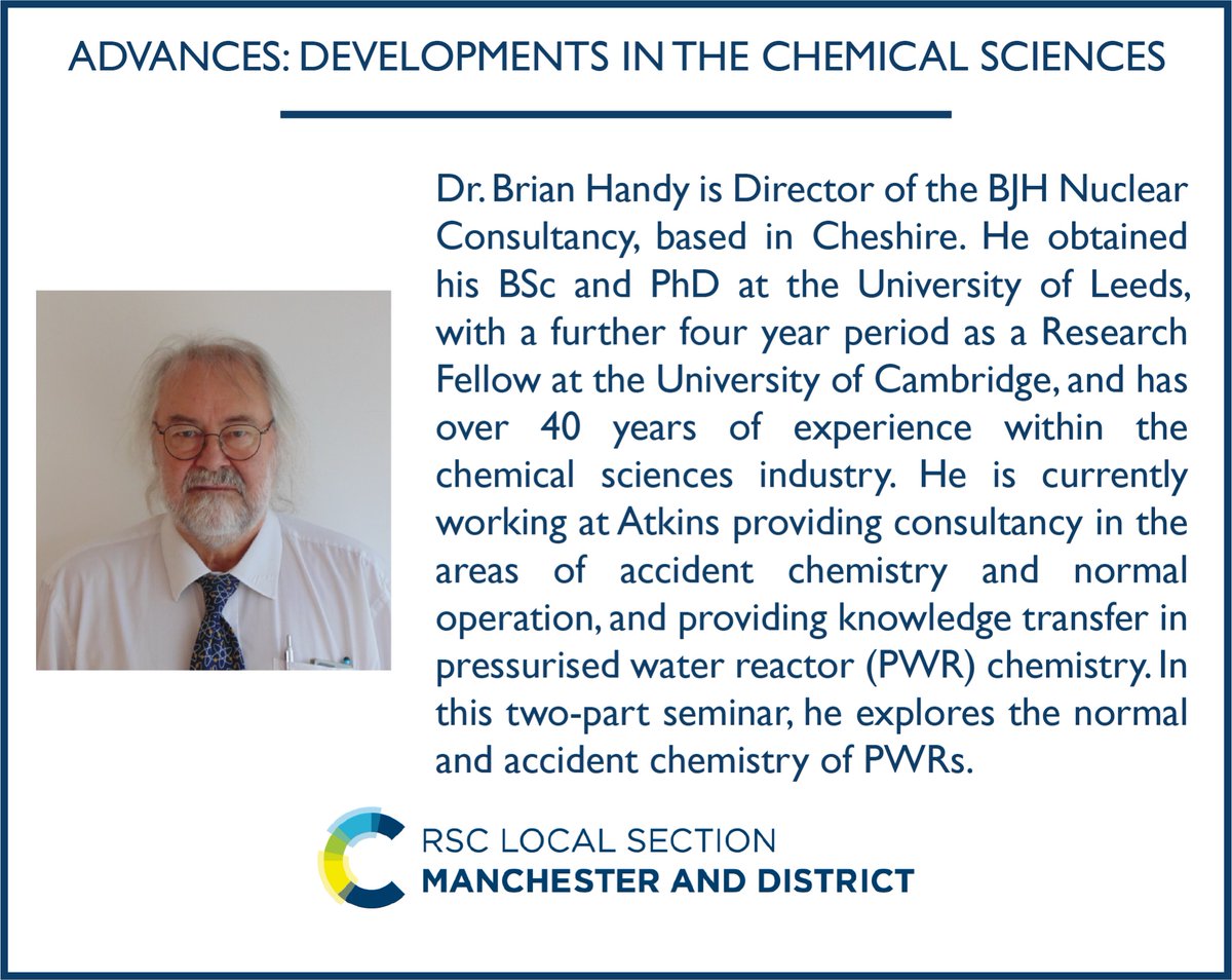 RSC_Manchester's tweet photo. The latest digital seminar from @rscecnmanc is now live! 🥳 Check out their YouTube page to learn about #chemistry in pressurised water reactors
https://t.co/yFe4SV0vwj
#nuclearenergy #nuclearpower #digitalseminar #sustainableenergy @RoySocChem https://t.co/vqBeVRVLiT