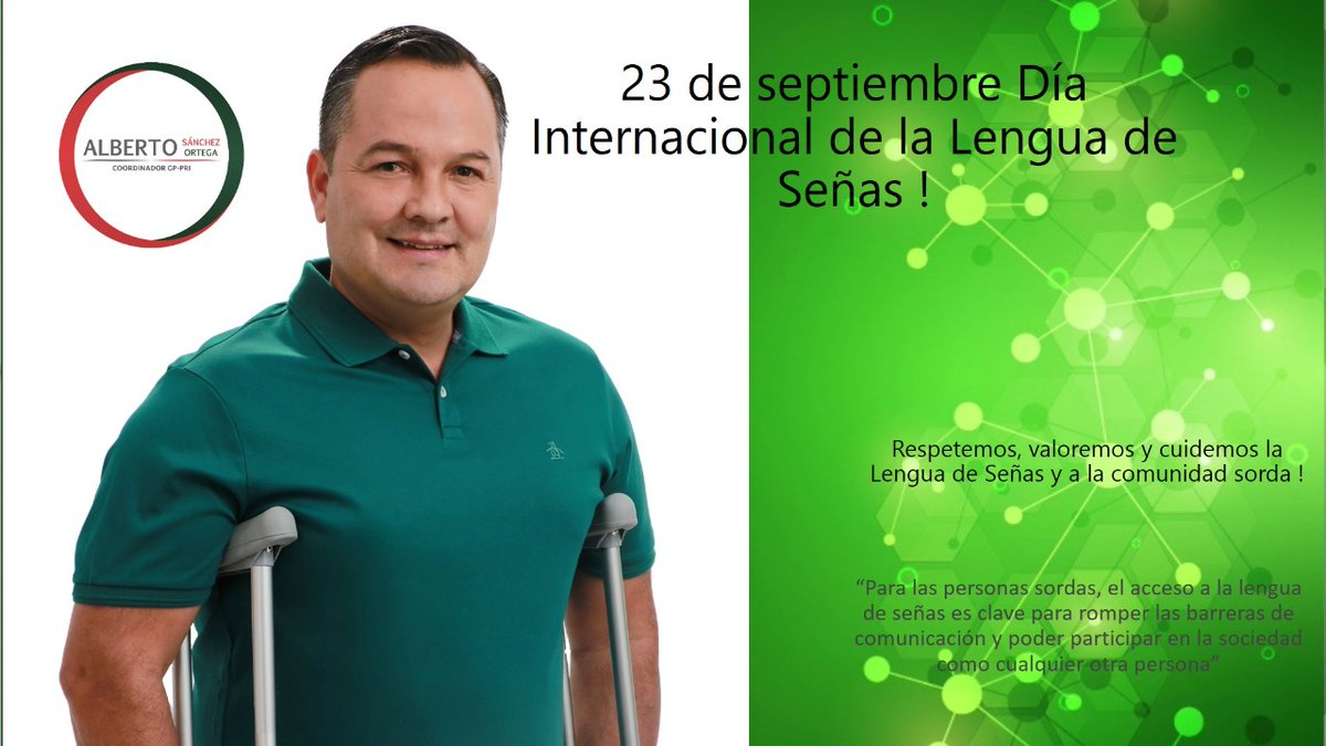 BetoSanchezOrt's tweet photo. Hoy "Día Internacional de las Lenguas de Señas" es una oportunidad única para apoyar y proteger la identidad lingüística y la diversidad cultural de todas las personas sordas y otros usuarios de la lengua de signos. #LegislandoSinDiscriminacion #DDHH #PCD https://t.co/50Ms7tt3JE