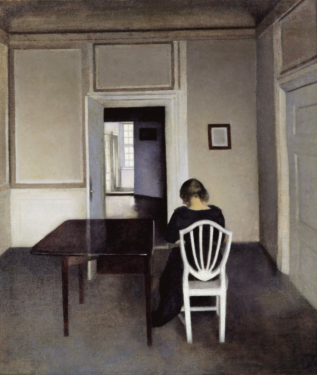 reclaimthemuse's tweet photo. Ida Hammershøi, always pictured from behind by her husband, Vilhelm Hammershøi 🖤 https://t.co/VeUQuhLUfC
