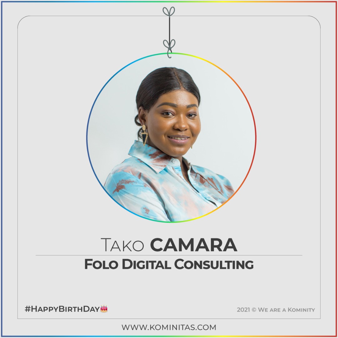 WeAreKOMINITY's tweet photo. Aujourd'hui, nous souhaitons un #JoyeuxAnniversaire 🎂 à #TakoCAMARA la #DirectriceGénérale @FoloDigital_C

#HappyBirthDay #team223🇲🇱 #Mali #influencers #Agency #Marketing #MarketingDigital #KOMINITAS #WeAreKOMINITY https://t.co/kDrBxlH1Sp
