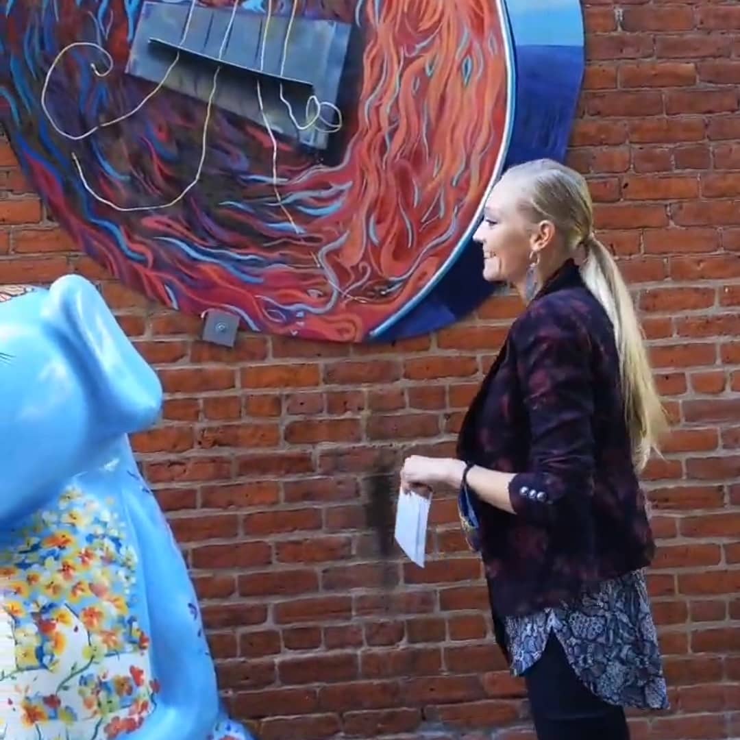 Public Engagement+Public Art Walking Tour. (Photos by Ball State member and participant)  #INASLA2021