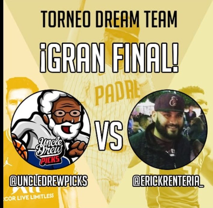 HuskyPicks's tweet photo. Tenemos Gran Final 🔥
@ErickRenteria_ vs @uncledrewpicks
Este fin de semana tenemos tremendo duelo 💣🔥
Se definirá el campeón 🥇🏆 de la primera edición del torneo #DreamTeam
No puedes perdertelo 👇
10k en efectivo es el premio al campeón
https://t.co/Vi9ZSULuvV https://t.co/HGwsrlSQPm