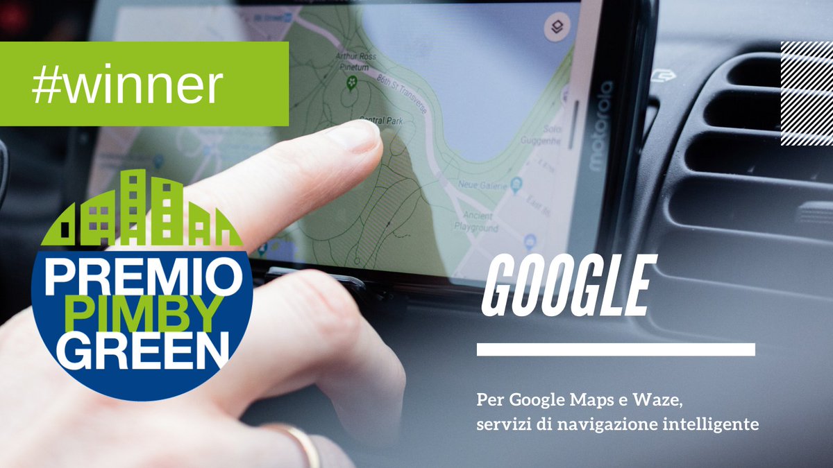 assoambiente's tweet photo. #PIMBYGreen #Winner21
🔵 La #sostenibilità passa per #innovazione e #digitalizzazione: i servizi di navigazione intelligente @googlemaps e @waze, che ottimizzano #consumi ed #emissioni, ne sono un esempio.
🏆@googleitalia, premio PIMBY Green 2021. https://t.co/DiVBnVF479