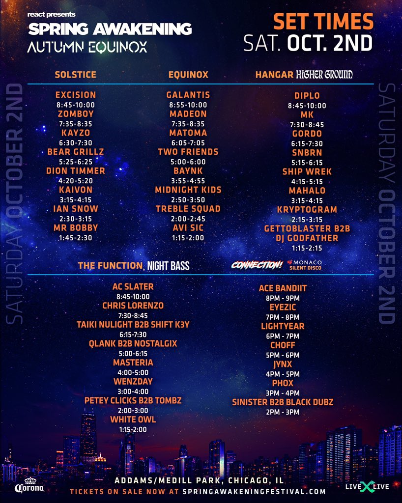 Spring Awakening schedule  2021