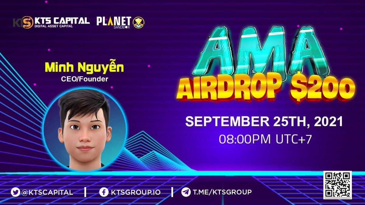 ktsgroup_io's tweet photo. @KtsCapital will host AMA #20 with
@PlanetSandbox
Rules:
- Like, retweet this tweet,Follow @KtsCapital @PlanetSandbox
- Question in comment
- Join AMA at: https://t.co/HPRISa0m8x
⏰20h00 GMT+7 ( SEP 25, 2020 )
#ktsgroup #ama #crypto #PlanetSandbox https://t.co/HiKYnLVqFQ