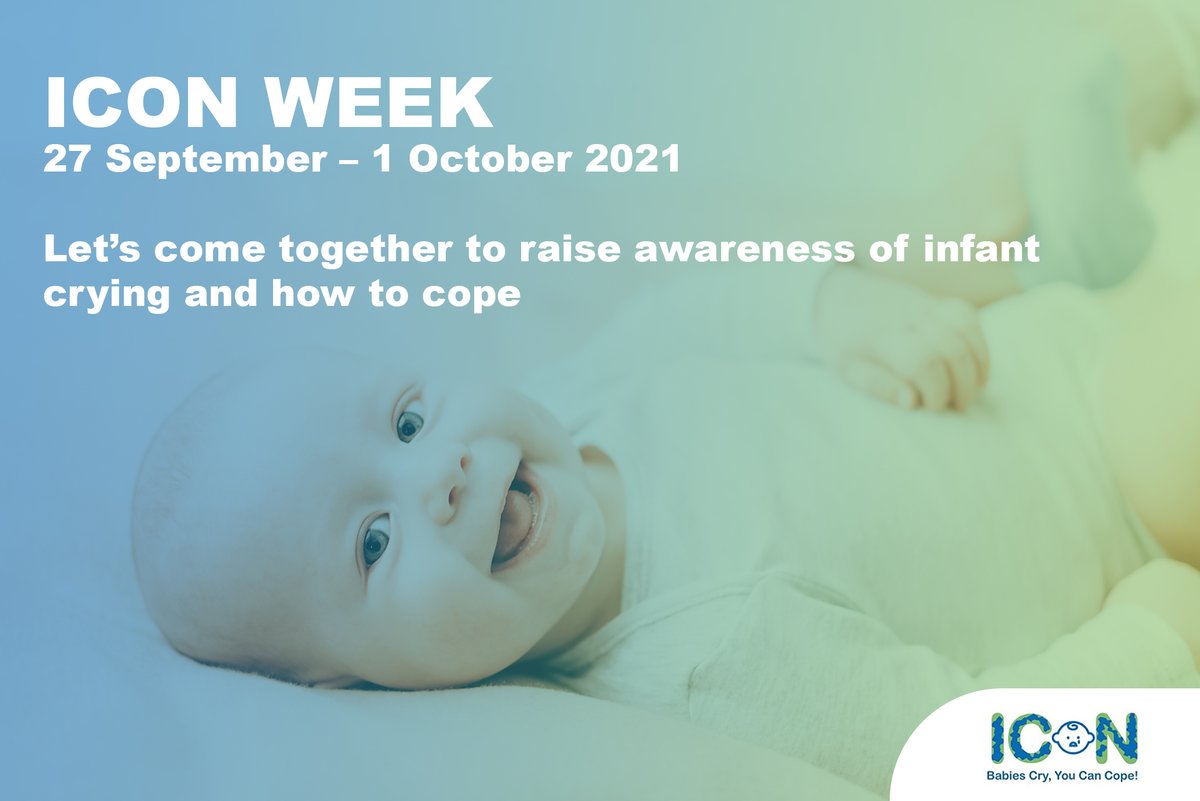 ICON_COPE's tweet photo. Next week is the UKβs first ever ICON week, spanning from 27 September β 1 October 2021.
Our aim is to raise awareness of infant crying and how to cope in a bid to support parents/carers.
Please support ICON week by sharing our tweets.
#iconweek #icon https://t.co/a7IAqxqqEE