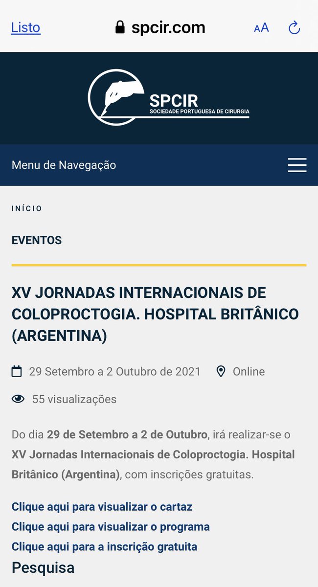 Thanks to the Portuguese 🇵🇹 Society of Surgery to promote the XV International colorectal course at the @Htal_Britanico 🇦🇷 @coloproctobrit @LauraM_Fz @ProfessorHeald @spcir waiting for all #colorectal surgeons around the 🌎