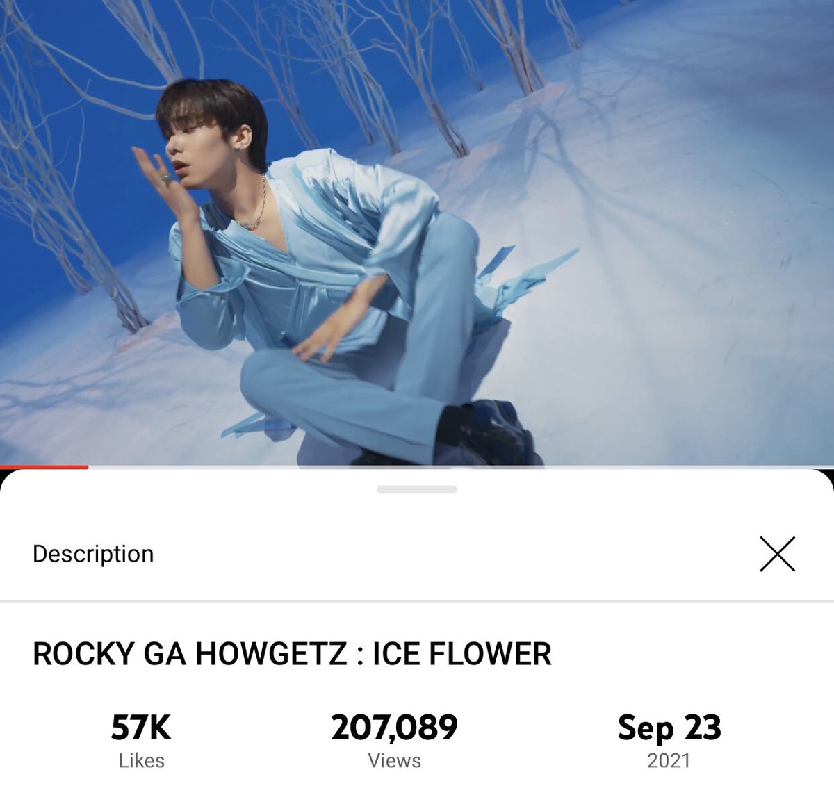 [📈] 210925 12:30 AM KST ROCKY GA HOWGETZ: ICE FLOWER Official Channel: 207,089 views (🔺821) 🔗youtu.be/5GAksgvR8nM #아스트로 #ASTRO #라키 #ROCKYGAHOWGETZ #ICE_FLOWER #라키가하겠지