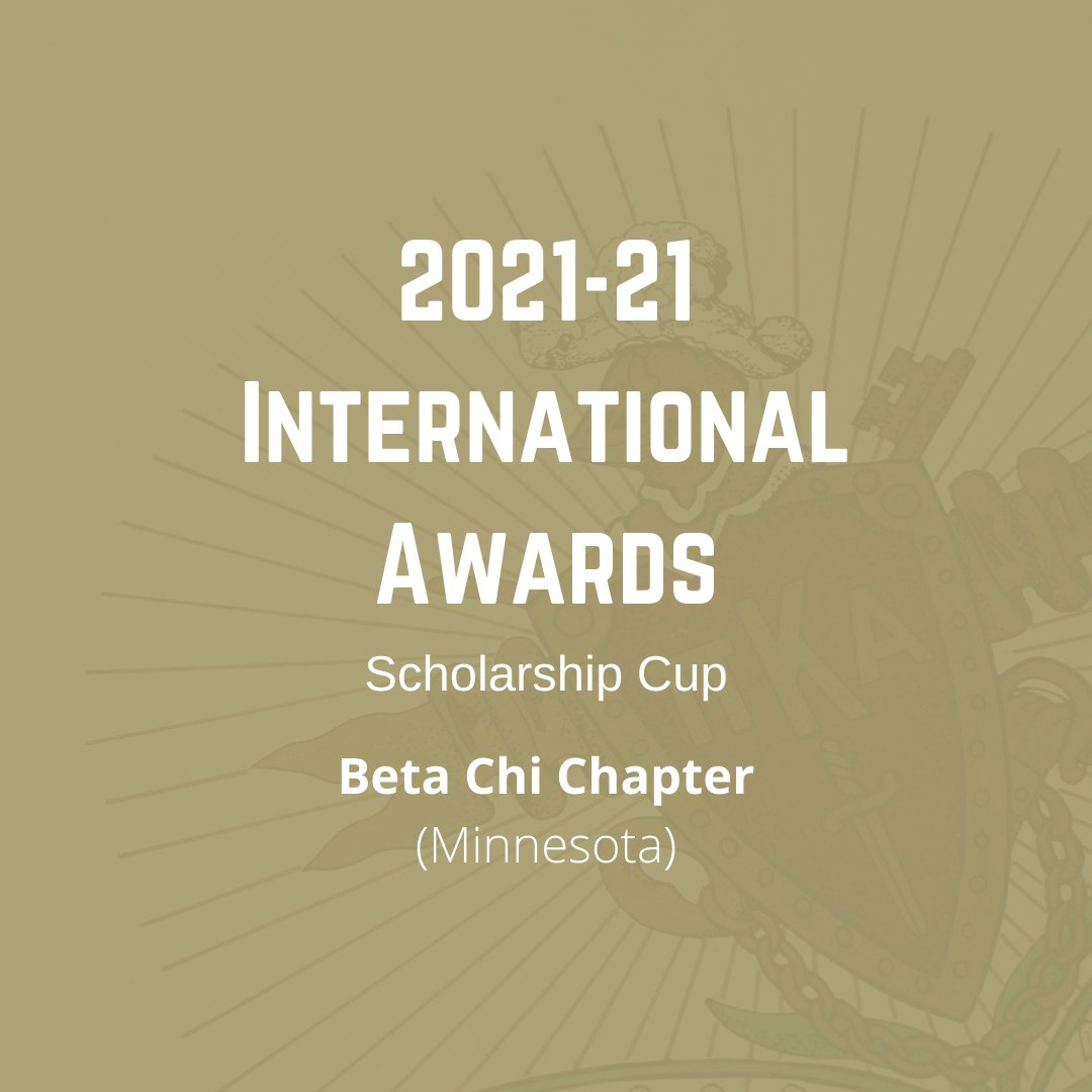 Congratulations to Beta Chi Chapter (Minnesota) for taking home the Scholarship Cup! 🏆 This award recognizes the chapter that exceeds academic expectations.​ <a href="/MinnesotaPikes/">Minnesota PIKE</a> earned an outstanding 3.74 cumulative GPA for the year! #PiKappaAlpha #PIKEAwards