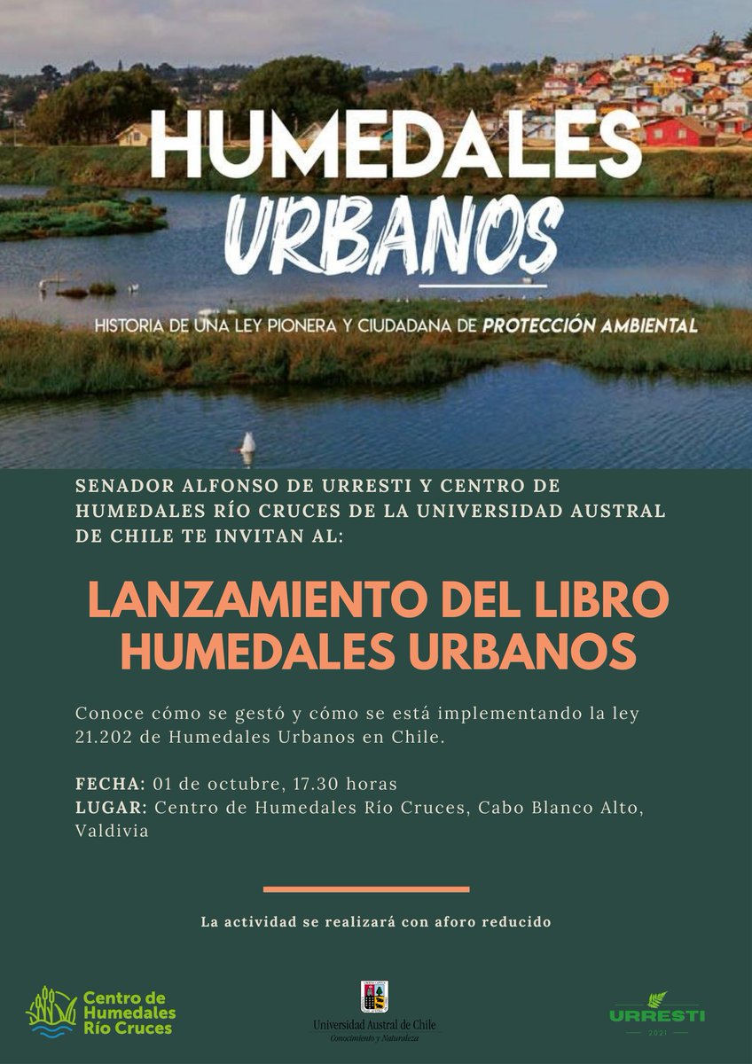 ¡Actividad a la vista!El próximo viernes 1 de oct realizaremos nuestra 1era actividad presencial (aforo reducido) con el lanzamiento del libro Humedales Urbanos. Contaremos cómo nació la ley, cómo se hizo el reglamento y cómo se está implementando con <a href="/adeurresti/">Alfonso De Urresti</a> y <a href="/Carla_Amtmann/">Carla Amtmann Fecci</a>