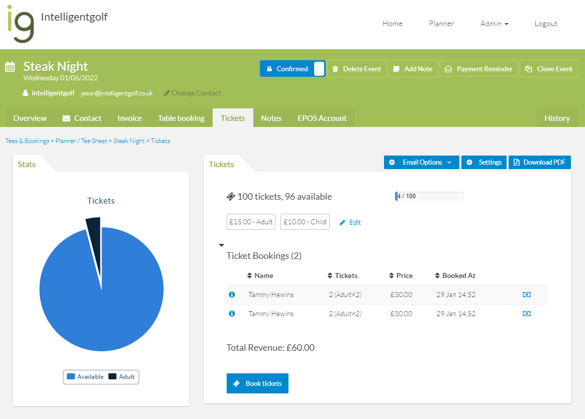 With the end of the golf season looming and nights drawing in, we're looking ahead at clubs social events.

Ensure that your members can easily book events online by using our Ticket and Table Booking features.

#WhatsOn #TicketBooking #lovegolf