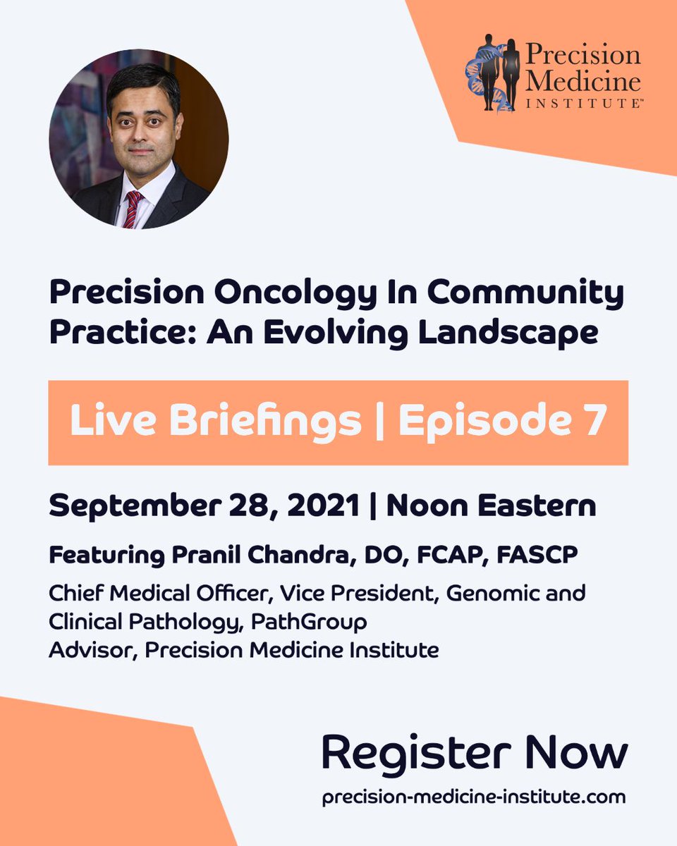 TalkingLaborat1's tweet photo. Join Talking Labs and the Precision Medicine Institute for episode 7 featuring Dr. Pranil Chandra, VP and Chief Medical Officer of Pathgroup and an advisor to the PMI. He will discuss the reasons for growth in precision oncology testing. https://t.co/YpLIduUf35