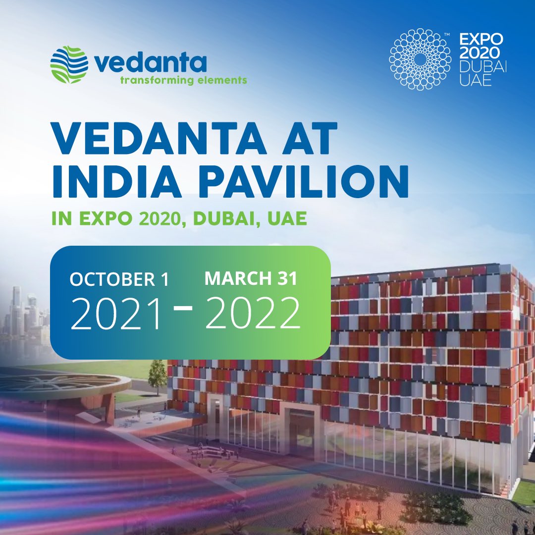 vedantadxbexpo's tweet photo. With a vision to be the “Growth Engine” of the Indian economy, Vedanta announces its participation at the Expo 2020 Dubai. Stay Tuned!
Find out more: https://t.co/MvlDOar55Y
#VedantaAtDubaiExpo #TransformingElements #DeshZarooratoKeLiye #IndiaAt75 https://t.co/mCLljvlYxn