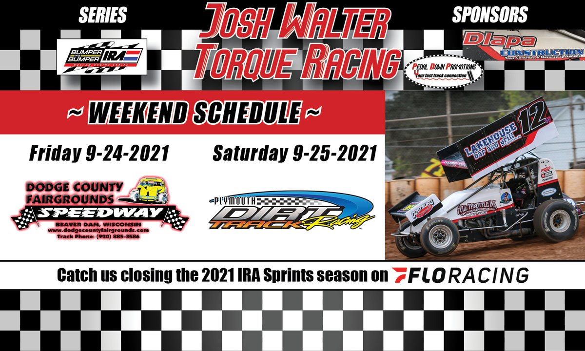 torqueracing12w's tweet photo. It's RACEDAY for @torqueracing12w with the @IRA_sprints at the @dcfairwi in Beaver Dam, Wis.

On-track action is slated to begin at 5:50 p.m. with qualifying and racing to follow. https://t.co/1FlNMnokIM
