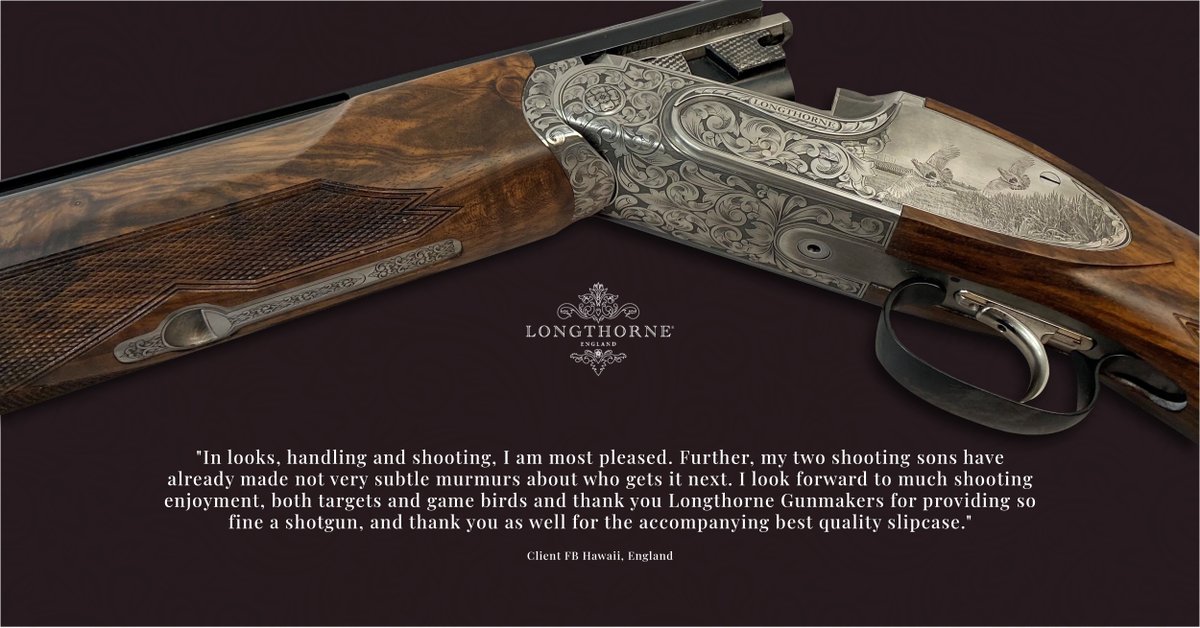 Sweet, short and straight to the point - but it doesn’t make this client’s words of praise any less true.

Discover more testimonials &gt; bit.ly/3wOMOBO

#LongthorneGuns #BritishMade #BuiltToLast #HappyCustomer #Testimonials