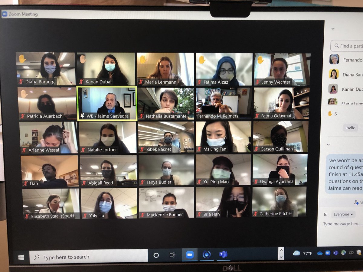 FernandoReimers's tweet photo. Such a pleasure to be in conversation with @jaimesaavedra22 @wbg_education @worldbank about education and the Covid—19 crisis in education policy analysis course in comparative perspective @hgse https://t.co/rYMDhTy62j