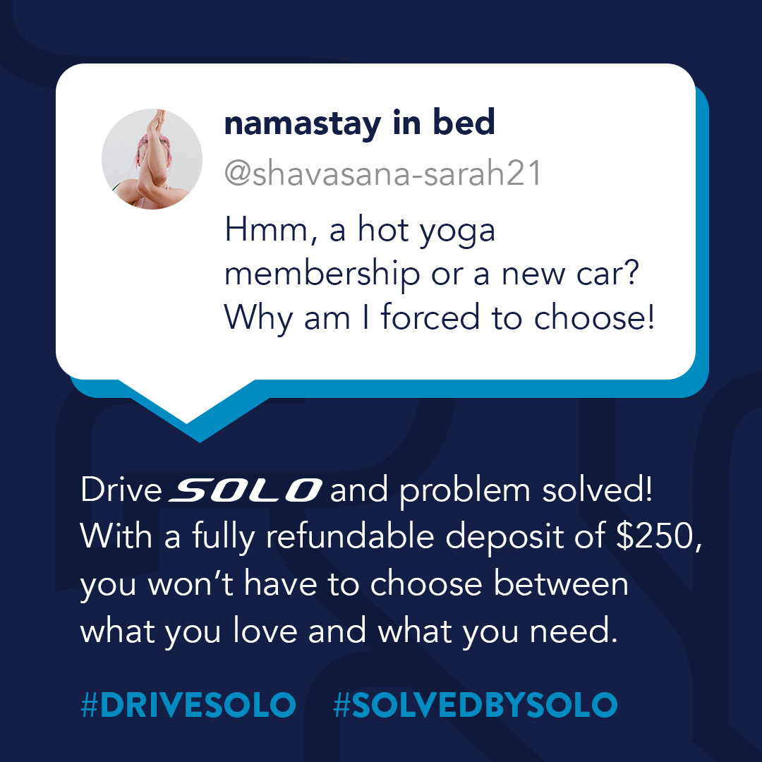 SOLO_Automotive's tweet photo. Buying a car shouldn’t make you choose between two things. Going SOLO can help you choose both. Reserve your affordable EV with a refundable deposit of just $250.
#DriveSOLO #SolvedBySOLO https://t.co/So2MQ7mobB